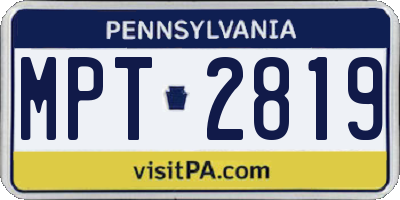 PA license plate MPT2819