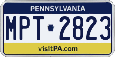 PA license plate MPT2823