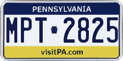 PA license plate MPT2825