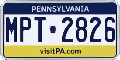 PA license plate MPT2826