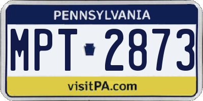 PA license plate MPT2873