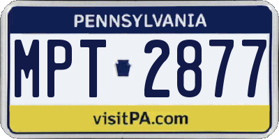 PA license plate MPT2877