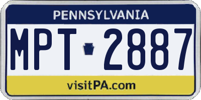 PA license plate MPT2887