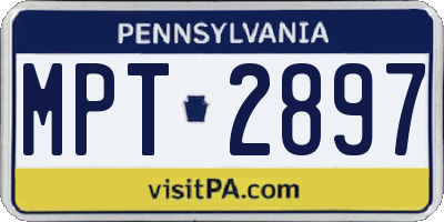 PA license plate MPT2897