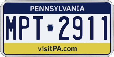 PA license plate MPT2911
