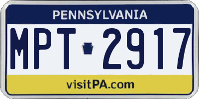 PA license plate MPT2917