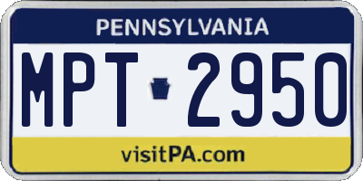 PA license plate MPT2950