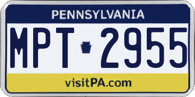 PA license plate MPT2955