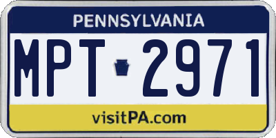 PA license plate MPT2971
