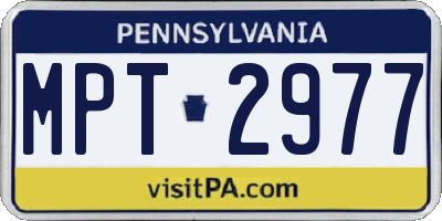 PA license plate MPT2977