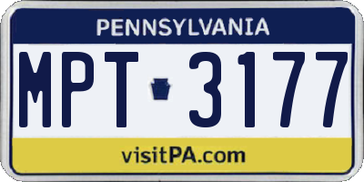 PA license plate MPT3177