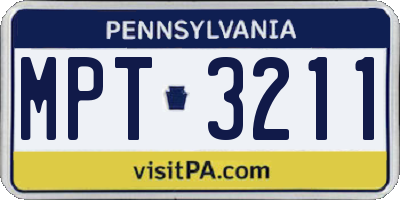 PA license plate MPT3211