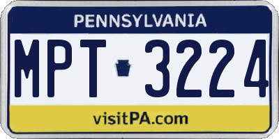 PA license plate MPT3224