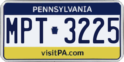 PA license plate MPT3225