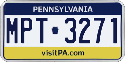 PA license plate MPT3271