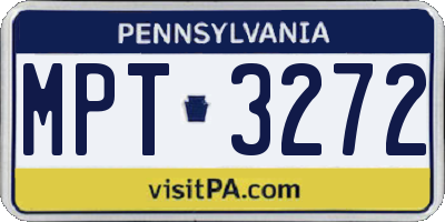 PA license plate MPT3272