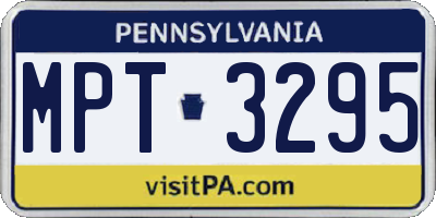 PA license plate MPT3295
