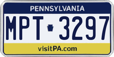 PA license plate MPT3297