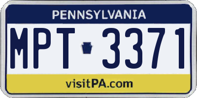 PA license plate MPT3371