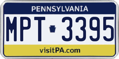 PA license plate MPT3395