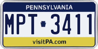 PA license plate MPT3411