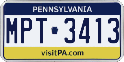 PA license plate MPT3413