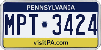 PA license plate MPT3424