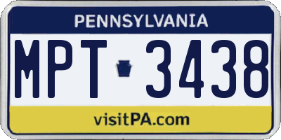 PA license plate MPT3438