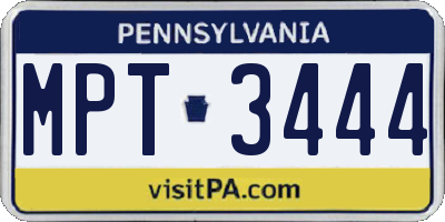 PA license plate MPT3444