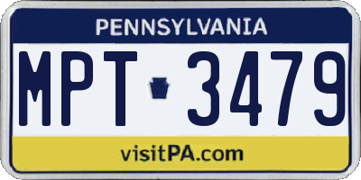 PA license plate MPT3479