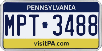 PA license plate MPT3488
