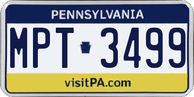 PA license plate MPT3499