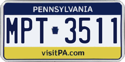 PA license plate MPT3511
