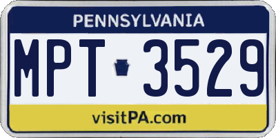 PA license plate MPT3529
