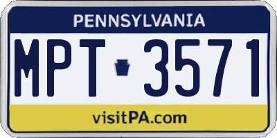 PA license plate MPT3571