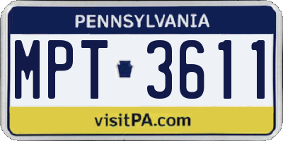 PA license plate MPT3611