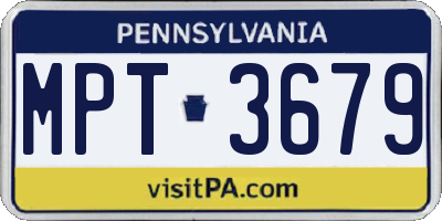 PA license plate MPT3679