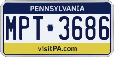 PA license plate MPT3686