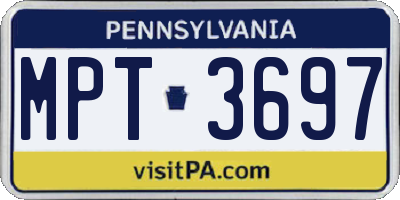 PA license plate MPT3697