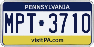 PA license plate MPT3710