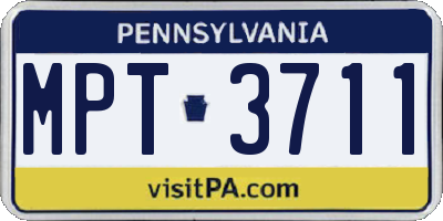 PA license plate MPT3711