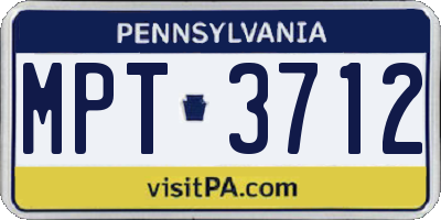 PA license plate MPT3712