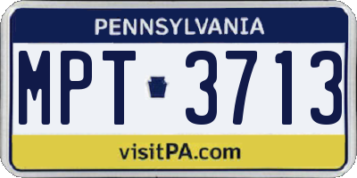 PA license plate MPT3713