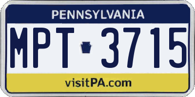 PA license plate MPT3715