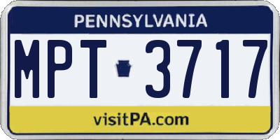 PA license plate MPT3717