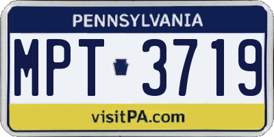 PA license plate MPT3719