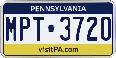 PA license plate MPT3720