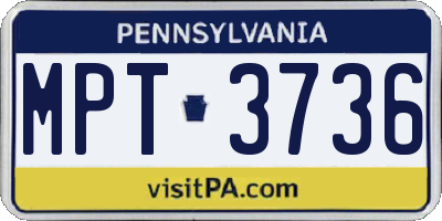 PA license plate MPT3736