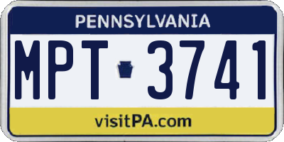 PA license plate MPT3741
