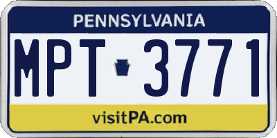 PA license plate MPT3771